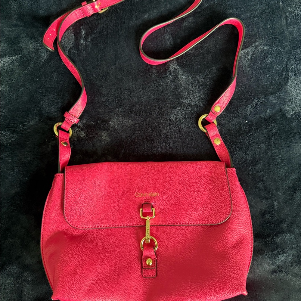 Calvin Klein Pink Crossbody Bag with Gold Hardware